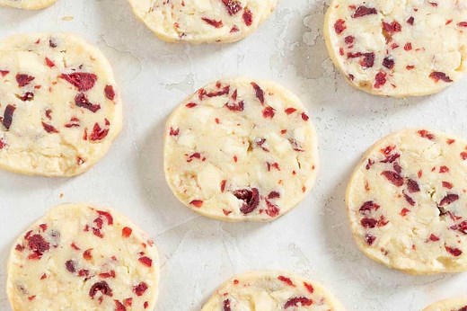 Cranberry White Chocolate Shortbread Cookies