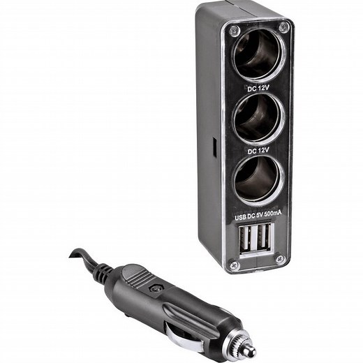 Buy Streetwize Triple 12V Socket Adapter With Two USB Ports | In-car chargers | Argos
