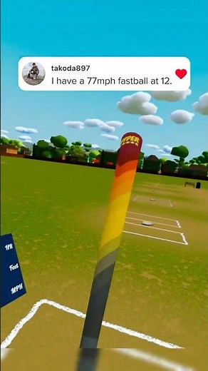 77mph fastball velo at 12 years old in free VR baseball game on Oculus Quest 2! #derbyvr