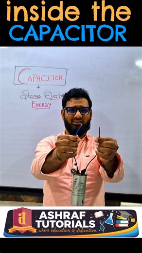 ASHRAF TUTORIALS on Instagram: "🔬 Inside the Capacitor | Physics Experiment Explained by Ashraf Sir | Class 12 Understand what really happens inside a capacitor! ⚡ In this experiment, Ashraf Sir explains capacitance, charge storage, dielectric effect, and electric field in a clear and practical way for Class 12 students. Perfect for board exams and concept clarity! Watch till the end for real-life applications and numerical tips. 📚✨ #AshrafSir #PhysicsWithAshrafSir #Class12Physics #CapacitorEx