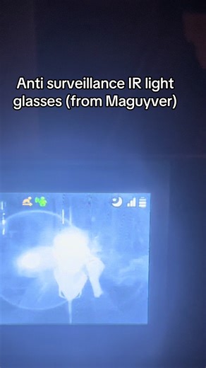 This is a demonstration of my IR glasses I’ve been working on, I got the idea from a maguyver episode. It masks your face from IR cameras which are really common especially for night vision cameras, and security cameras #infrared #macguyver #project #electronics #surveillance