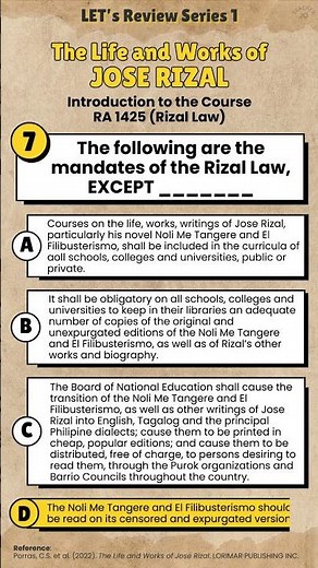 LET's Review GenEd Series: RA 1425 or Rizal Law (Life and Works of Rizal)