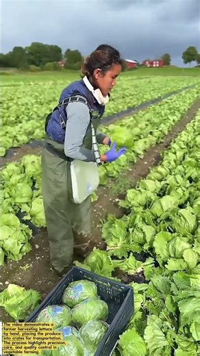 Manual Lettuce Harvesting in the Field | Traditional Farming Process