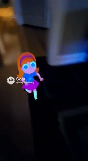 Jackie From Girls Vs Aliens coming out of the TV Screen