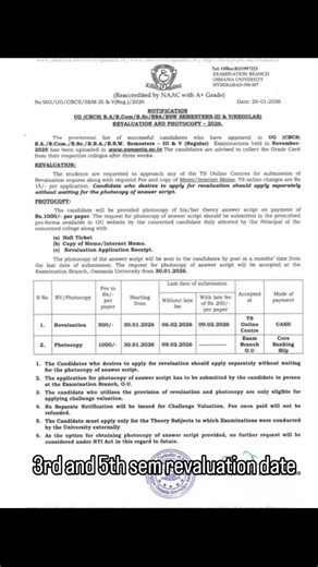 writer ±±....... on Instagram: "Degree 3rd and 5th sem revaluation date out??"