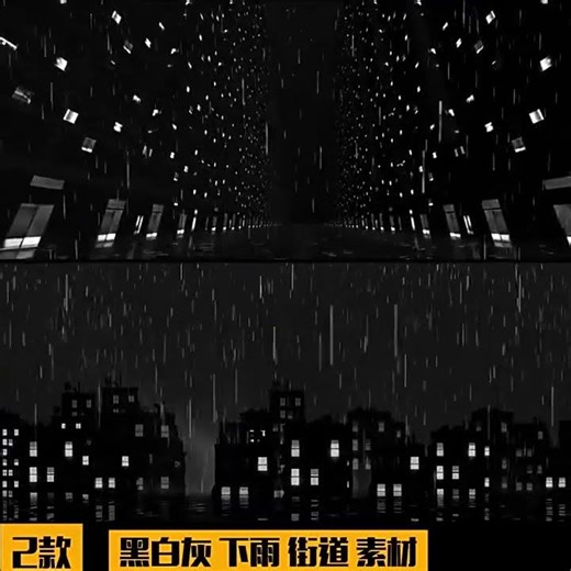 Rainy Street in Black & White: Live House Scenery & Grayscale Urban Footage 🌧️🖤📽️