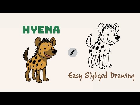 How to Draw a Stylized Hyena A Minimal, Simple and Easy Drawing for Beginners #lidoartworks s
