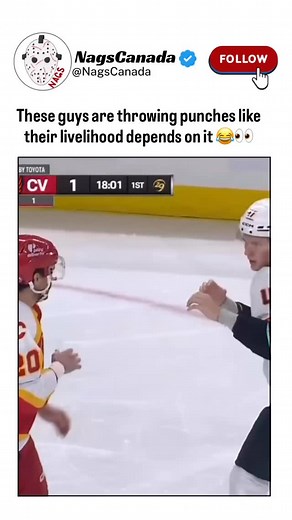 Could make the argument that AHL fights are better than NHL fights 🤷😬🤣 #Hockey #hockeyplayers #hockeyplayer #Nhl #hockeyfights | NagsCanada