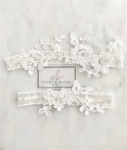 Light Ivory Floral Lace Wedding Garter - Etsy