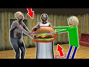 Granny vs burger vs Grandpa and Baldi - funny horror animation (30 minutes with Granny)