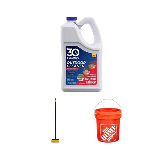 1 Gal. Outdoor Cleaner Concentrate, 5 Gallon Orange Bucket, and Bi Level Scrub Brush Combo - The Home Depot