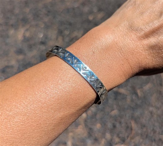 Native American Sterling Silver Hand Stamped Cuff Bracelet Navajo Handcrafted Jewelry Sz 7in. - Etsy