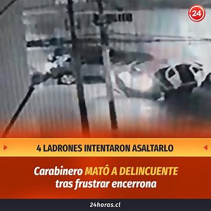 917K views · 10K reactions | Un carabinero fuera de servicio frustró su propia encerrona, luego que cuatro delincuentes intentaran asaltarlo en el centro de Santiago. El funcionario usó su arma particular para herir a un delincuente, detener a otro y dar muerte a un tercero. | 24horas.cl | Facebook