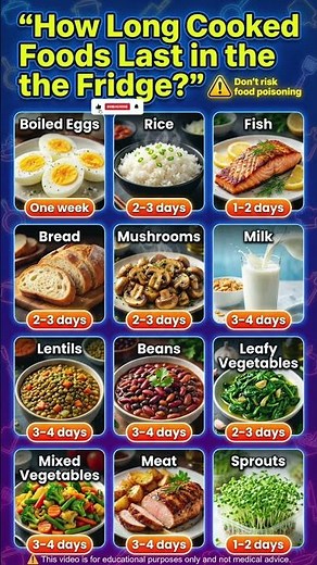 How Long Cooked Food Really Lasts in the Fridge Avoid Food Poisoning! #healthyfood #healthtips