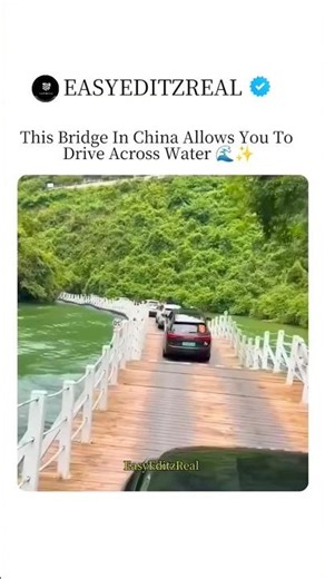 “This incredible bridge in China makes it feel like you’re driving on water! 🤯🌊🇨🇳”