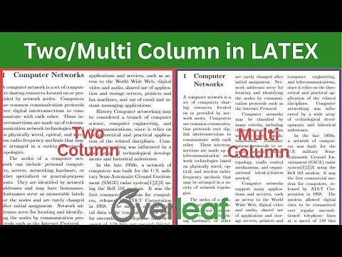 Two Column and Multi Column document in Latex | Overleaf Tutorial