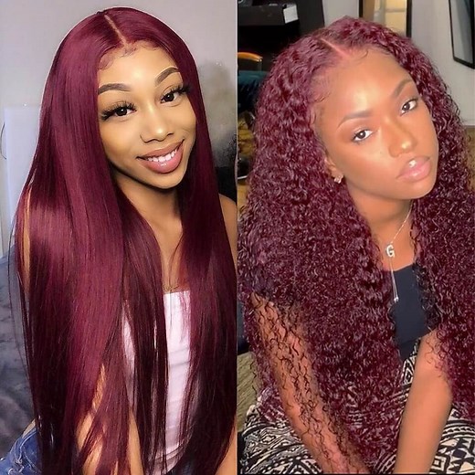 99J Hair Color LY Super Thin Transparent Lace Front Wig Burgundy Wig Colored Human Hair Wigs