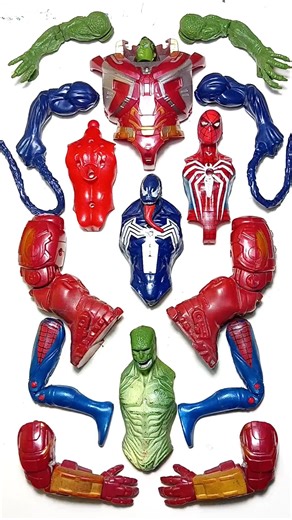 AVENGERS TOYS MARVEL'S, SPIDERMAN VS VENOM VS HULKBUSTER VS LIZARD. #avengers #shorts