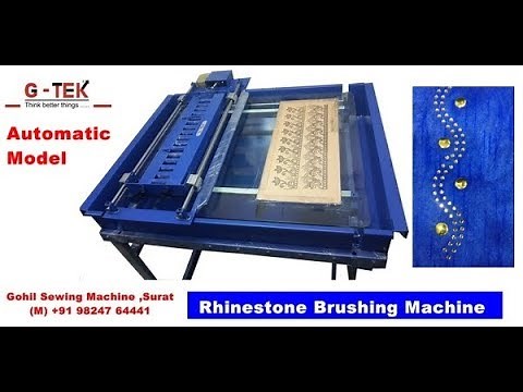 G-TEK Rhinestone Brushing Machine Demo , Stone Fixing Machine , diamond Swaroski Machine