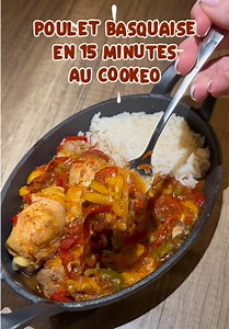 🍗 Poulet basquaise au Cookeo prêt en 15 minutes ! @Moulinex France Un plat plein de saveurs, une sauce bien mijotée et un poulet fondant… Le tout en un temps record ⏱️✨ Simple, rapide et tellement bon 🤍 Tu valides ? 📌 Pense à enregistrer la recette ! #cuisinefrançaise🇫🇷 #pourtoiii #pouletbasquaise #poulet #recetterapide