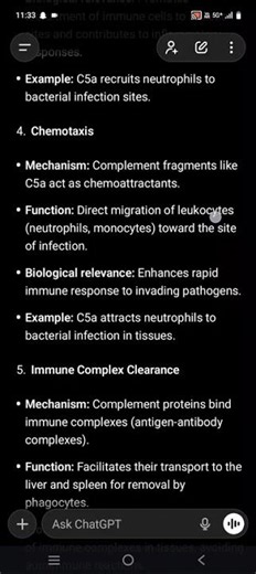 complement system & biological activities of complements