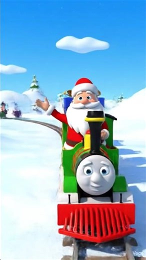 Santa on Thomas train #christmas #shorts