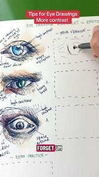 Tip for eye drawings: add contrast #howtodraw #eyedrawingtutorial #pendrawing