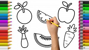 8.1K views · 112 reactions | Learn Fruits Draw Colors, fruit drawing...