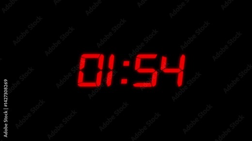 animation of two minutes countdown on transparent background with alpha channel, 2 minutes timer countdown animation, 2 minute timer on Digital stopwatch Stock Video