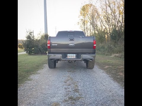 F150 Straight Pipe Dual Exhaust | Dual 4" Slash cut Tips 45'd