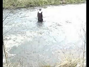 Creek crossing in neoprene waders