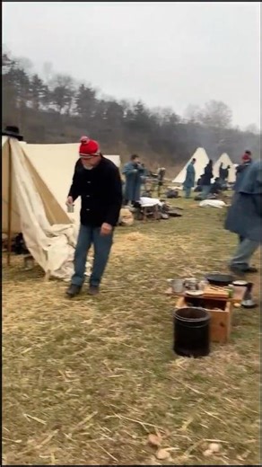 Fife and Drum on the hill side at Pea Ridge #civilwarreenactment