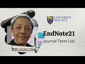 A Brief Guide to Using EndNote 21: Journals Term List