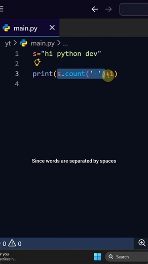 Count words without split #coding #python #programming