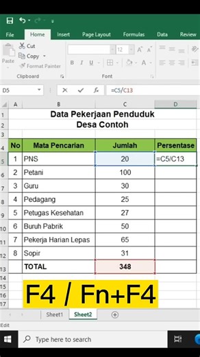 Cara Menghitung Persentase di Excel dengan Mudah Pemula Wajib Tahu #excell #exceltips #exceltutorial