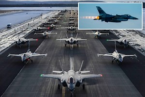 US stealth fighters take part in 'elephant walk' show of strength in Alaska