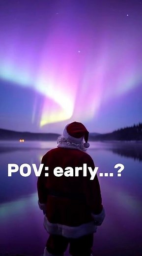 POV: early...? Santa Spotted Under Pink Aurora in September