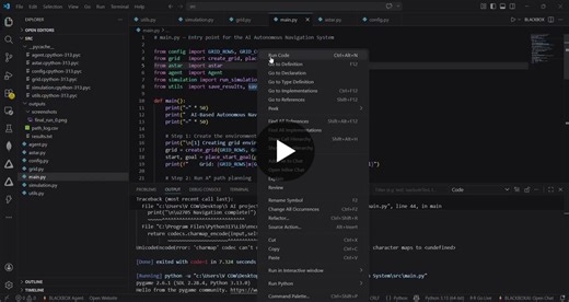 #ai #machinelearning #robotics #autonomoussystems #python #pathplanning #opentowork | Om Ingale