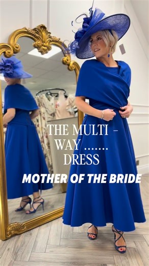 Modern yet modest Mother of the Bride dress – the ultimate multiway occasion outfit Introducing SYNDNEY, a brand-new modern Mother of the Bride dress designed for elegant arm coverage, versatility and a beautifully flattering fit. This multiway occasion dress is perfect for Mothers of the Bride and Groom who want a contemporary look without compromising on modesty or comfort. ✨ One dress, four elegant ways to wear: 🫶 Styled as a cape dress for sophisticated coverage 🫶 Crossed at the waist to d