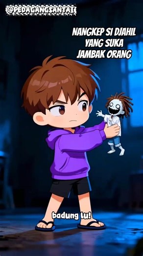 PEDAGANG SANTAI NANGKEP SETAN SI DJAHIL YANG SUKA JAMBAK ORANG #animasi #shorts