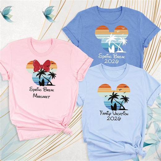 Disney Spring Break Shirts 2026 Disney Family Vacation Tee Disney Cruise Spring Break Shirt Disneyland Trip Tshirt Disney Girls Beach Shirts - Etsy