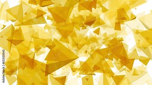 3D animated triangle shapes pyramid polygon vector floating flying to screen visual effect on white background intro titles motion gfx orange Stock Video