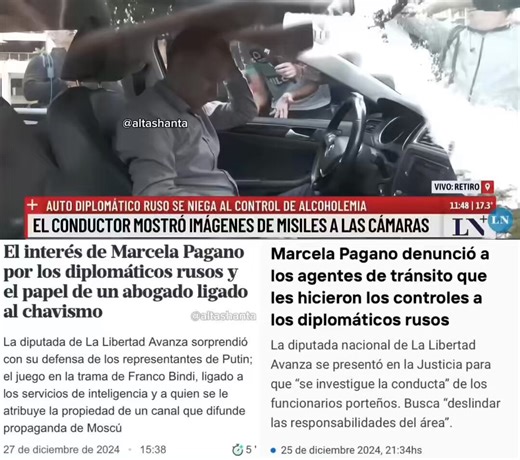 Se acuerdan cuando el 25 de diciembre del 2024 cayeron cuatro "diplomáticos" rusos borrachos, se negaron a hacerse el test de alcoholemia y MARCELA PAGANO SALIÓ A DEFENDERLOS?Incluso DENUNCIÓ a los agentes de tránsito por hacer su trabajo. Hace falta que lo diga?