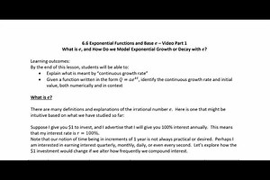 6.6 Part 1 Video - Continuous Exponential Models