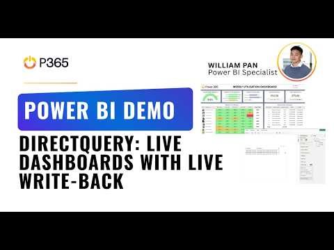 POWER BI DEMO - DIRECTQUERY: REAL-TIME DASHBOARDS WITH LIVE WRITE-BACK