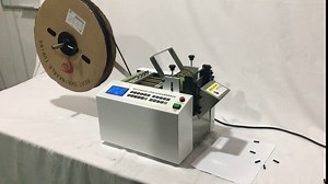 Automatic Heat-Shrink Tube Cutter, 350W HZX-100 PVC PE Tube Cable Pipe Cutting Machine Precise Efficient Tube Cable Pipe Cutter for Sleeve, Rubber, Plastic Tube, Small Wire, Sheet, Film 110V