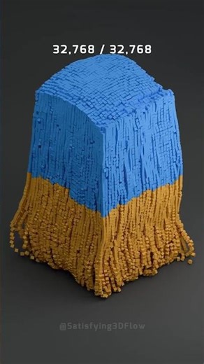 Super Satisfying Blender Simulation with Rigid Body Cubes Falling #satisfying #animation #blender3d