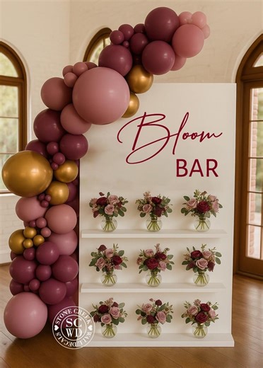 Bloom Bar Vinyl Decal | Flower Bar Backdrop Sticker for Bridal Shower or Baby Shower Bouquet Station and Party Decor (decal Only) - Etsy