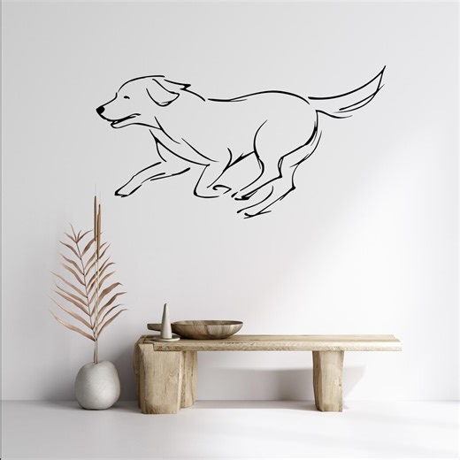 Labrador Retriever Running Outline Wall Decal: Modern Dog Art Sticker - Etsy