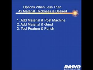 Rapid Sheet Metal® - Tech Tip "Forming Basics"